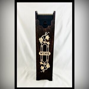 Vintage 15" Wooden Wine Bottle Gift Box Roll Top Opening Perfect For Gift Giving